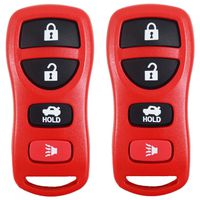 qualitykeylessplus 2 Red Remote Replacement 4 Button Keyless Entry FCC ID: KBRASTU15 Free KEYTAG