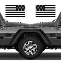 Classic Biker Gear Subdued American Flags Tactical Military Flag USA Decal 5"x3" Pair (Matte Black)