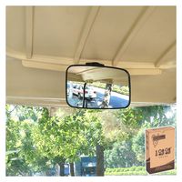 10L0L 9.57.5" Large Radian Extra Wide Panoramic Rear View Mirror Black Fits for EZGO Yamaha Club Car Golf Cart