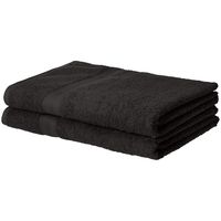 AmazonBasics Fade-Resistant Cotton Bath Sheet Towel - Pack of 2, Black
