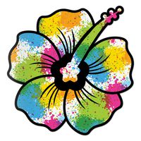 Hibiscus Decal Paint Splash Sticker Vinyl Rear Window Car Truck Large Flower Wall Water and Fade Resistant 6 Inches