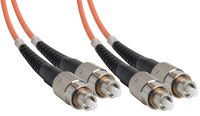 Amphenol FO-50DUALFCX2-005 FC-FC Duplex Multimode Fiber Optic Patch Cable, 50/125 OM2, OFNR, 5 m, 16', Orange