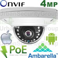 USG 4MP (25801440) Ultra HD IP Network Dome Security Camera 4MP 3.6mm Wide Angle Lens Power Over Ethernet ONVIF 2.4 Outdoor & Indoor Rated Low-Profile Dome 12x 5μ IR LEDs Free Phone App