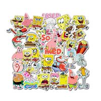 50Pcs/Pack Spongebob Stickers Cartoon for Motorcycle Notebook Laptop Luggage Bicycle Skateboard