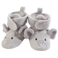 Hudson Baby Unisex Baby Cozy Fleece Booties, Neutral Elephant, 6-12 Months