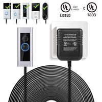 EEEKit Power Adapter, 20 Feet Video Doorbell Power Supply for Ring Video Doorbell 2 / Ring Video Doorbell Pro, Long Cable Power Supply Battery Charger