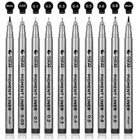 Black Micro-Pen Fineliner Ink Pens - Waterproof Archival Ink Micro Fine Point Drawing Pens for Sketching, Anime, Manga, Comic, Artist Illustration, Technical Drawing, Bullet Journaling