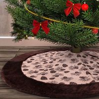 yuboo Brown Knitted Tree Skirt, 50" Christmas Tree Decorations