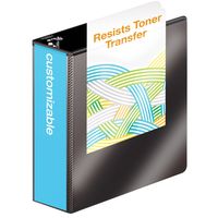 Wilson Jones Heavy Duty D-Ring View Binder with Extra Durable Hinge, 3 Inch, Customizable, Black (W385-49BPP2)