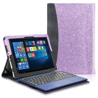 ACdream Case Fits 2018 RCA Cambio 10.1" W101SA23T1S / W101SA23T2, Multiple Angle Viewing with Pocket Business Cover Case for 10.1 inch RCA Cambio 2-in-1 Window Tablet with Kickstand, Glitter Purple