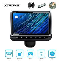 XTRONS Universal 10.1 inch Car Headrest Multimedia CD DVD Player with HDMI USB SD Port Support 8Bit & 32Bit Games Screen Sharing Mounting Bracket & 1pc IR Wireless Headphones Included