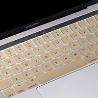 YMIX Keyboard Cover for Touch Bar Models 2017 & 2016 Release MacBook Pro 13 (A1706) & MacBook Pro 15 (A1707) with Touch ID Dust Proof Silicone Keyboard Skin - Gold