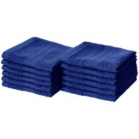 AmazonBasics Fade-Resistant Cotton Washcloths - Pack of 12, Navy Blue