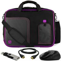 VanGoddy Plum Purple Laptop Messenger Bag for Dell Inspiron/Latitude/ChromeBook/XPS / 13.3inch Laptops + HDMI Cable, Mouse, Flash Drive