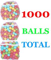 BalanceFrom 2.3-Inch Phthalate Free BPA Free Non-Toxic Crush Proof Play Balls Pit Balls- 6 Bright Colors in Reusable and Durable Storage Mesh Bag with Zipper, E. 1000-Count