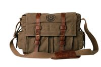 BroBag Mens Padded Canvas Messener Bag for Tablets and Laptops up to 14 inch