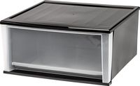 IRIS 51 Quart Stacking Drawer, 2 Pack, Black