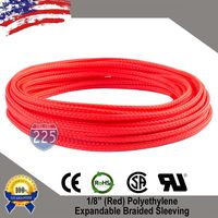 5 FT 1/8" 3mm Red Expandable Wire Cable Braided Sleeving Sheathing Loom Tubing US
