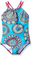 Kanu Surf Girls' Little Beach Sport Halter One Piece Swimsuit, Jasmine Aqua, 6X