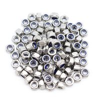 binifiMux 100pcs 304 Stainless Steel M6-1.0 Nylock Nylon Inserted Self Locking Nut, A2-70 Silver