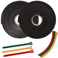 FixZilla 1 Inch x 15 Feet Industrial Strength Hook and Loop Strips with Adhesive Heavy Duty + 15 Reusable Cable Ties