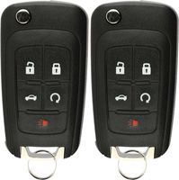KeylessOption Keyless Entry Car Remote Uncut Flip Key Fob Replacement for OHT01060512 (Pack of 2)