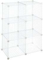 AmazonBasics 6 Cube Grid Wire Storage Shelves, White
