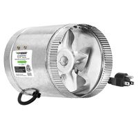 VIVOSUN 6 inch Inline Duct Booster Fan 240 CFM, HVAC Exhaust Intake Fan, Low Noise & Extra Long 5.5' Grounded Power Cord