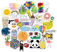 Cute Stickers Pack 45 Pcs Aesthetic Trendy Stickers Vinyl Vsco Decals for Hydro Flask Water Bottle Laptop Ipad Helmet Car Luggage for Teens Girls