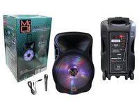 Mr. Dj DJ12BAT 12" 2000 Watt Max Power Speaker with Built-in Bluetooth & Battery LCD/MP3/USB/MICRO SD