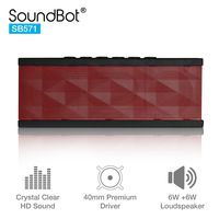 SoundBot SB571 Bluetooth Wireless Speaker for 12 hrs Music Streaming & Hands-Free Calling w/ 6W + 6W 40mm Driver Speakerphone, Built-in Mic, 3.5mm Audio Port, Rechargeable Battery for Indoor & Outdoor Use
