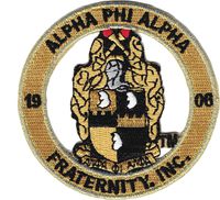Alpha Phi Alpha Fraternity, Inc. Round Cut-Out Iron-On Patch [Old Gold - 2.875"]