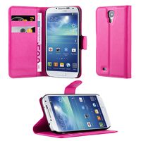 Cadorabo Book Case Works with Samsung Galaxy S4 in HOT Pink - with Magnetic Closure, Stand Function and Card Slot - Wallet Etui Cover Pouch PU Leather Flip