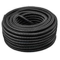 Flexible Corrugated PVC Split Tubing and Convoluted Wire Loom (1 1/2" dia x 25 ft, Black)