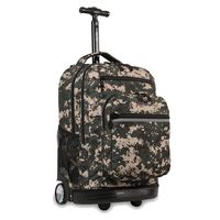 J World New York Sundance Laptop Rolling Backpack, Green Camo