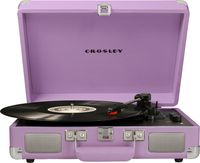 Crosley Cruiser Deluxe Vintage 3-Speed Bluetooth Suitcase Turntable, Lavender