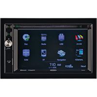 Jensen JRV9000R Touchscreen Multimedia Navigation System, Electronic AM/FM Tuner with RBDS, DVD/CD/MP3/WMA Playback, Built-in Bluetooth with External Microphone, Built-in GPS navigation and Mapping
