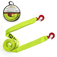 Mozzbi Tow Strap Alloy Latch Hooks - 10K LBS, Breaking Capacity 4.5T, 2" Heavy Duty Vehicle Towing for Car Emergency Rope Highly Strong and Durable Off Road Tree Saver, 4 Meter Long