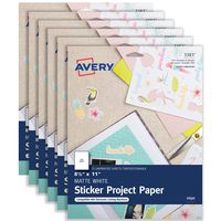 Avery Printable Sticker Paper, Matte White, 8.5 x 11 Inches, Inkjet Printers, 90 Sheets (3383)