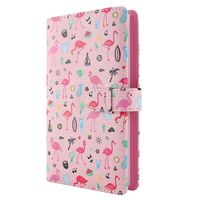 WarmHut Flamingo Instax Album, 96 Pockets Wallet PU Leather Photo Albums for Fujifilm Instax Mini 7S 8 8+ 9 25 26 90 Instant Camera Film, Polaroid Camera 3-inch Film (Pink)