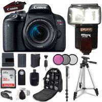 Canon EOS Rebel T7i Camera, EF-S 18-55 is STM Lens Kit, 32 Gb Card + Accessory Bundle