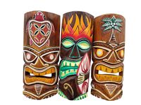 All Seas Imports Set of (3) Wooden Handcarved 12" Tall Tiki Masks Tropical Wall Decor!