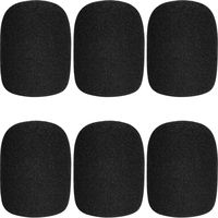 ChromLives Microphone Cover Microphone Windscreen Foam Cover Black Top Grade 6 Pack