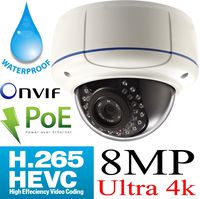 USG Ultra 4K 8MP @ 30FPS IMX274 Chip H.265 IP Dome Security Camera + RCA Audio : 8MP 4mm Lens, Power Over Ethernet, 30x IR LEDs, Weatherproof, ONVIF 2.4 : Phone App