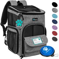 PetAmi Pet Carrier Backpack for Small Cats, Dogs, Puppies | Airline Approved | Ventilated, 4 Way Entry, Safety and Soft Cushion Back Support | Collapsible for Travel, Hiking, Outdoor (Heather Gray)
