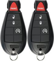 KeylessOption Keyless Entry Remote Car Key Fob Alarm for Jeep Cherokee, Dodge Ram GQ4-53T (Pack of 2)