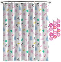 Jay Franco Disney Princess Sassy White Shower Curtain & 12-Piece Hook Set & Easy Use - Kids Bath Set (Official Disney Princess Product)