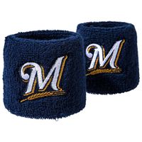 Franklin Sports Milwaukee Brewers MLB Baseball Wristbands - MLB Team Logo Sweatbands - Great for Costumes + Uniforms - Pair