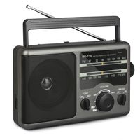 Portable AM FM Radio Batteries Operated Transistor Radio by AC Power Or 4X D Cell Batteries with Standard Earphone Jack, and Big Speaker, Large Knob, High/Low Tone Mode