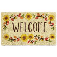 DII Welcome Home Natural Coir Doormat, Indoor/Outdoor, 18x30, Sunflowers